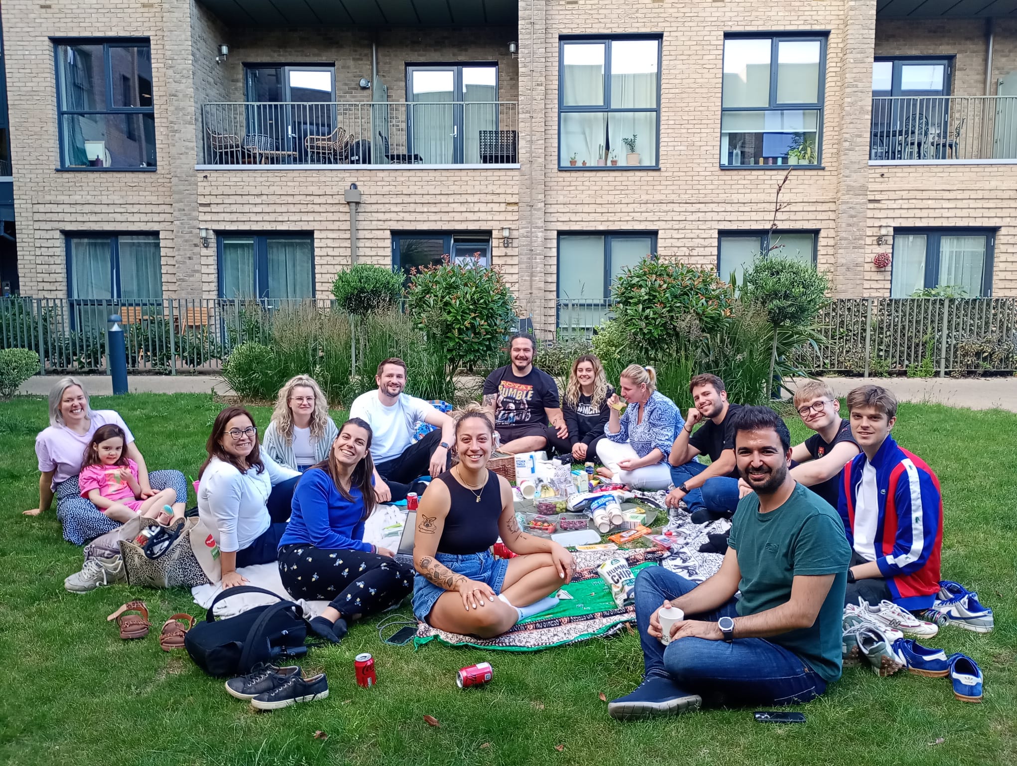Residents of Niemann Court in their garden