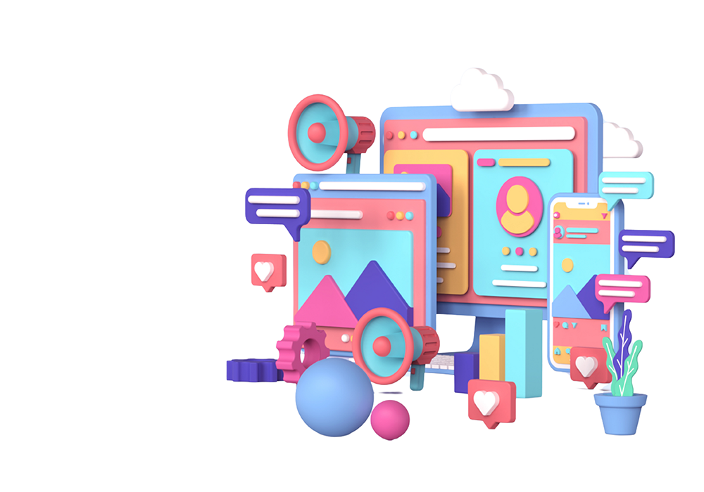 An illustration representing social media.