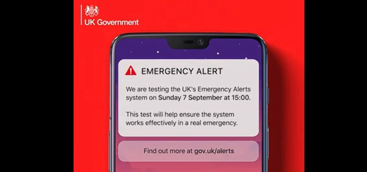 A mock up of how the Government's test of the Emergency Alerts system may look.
